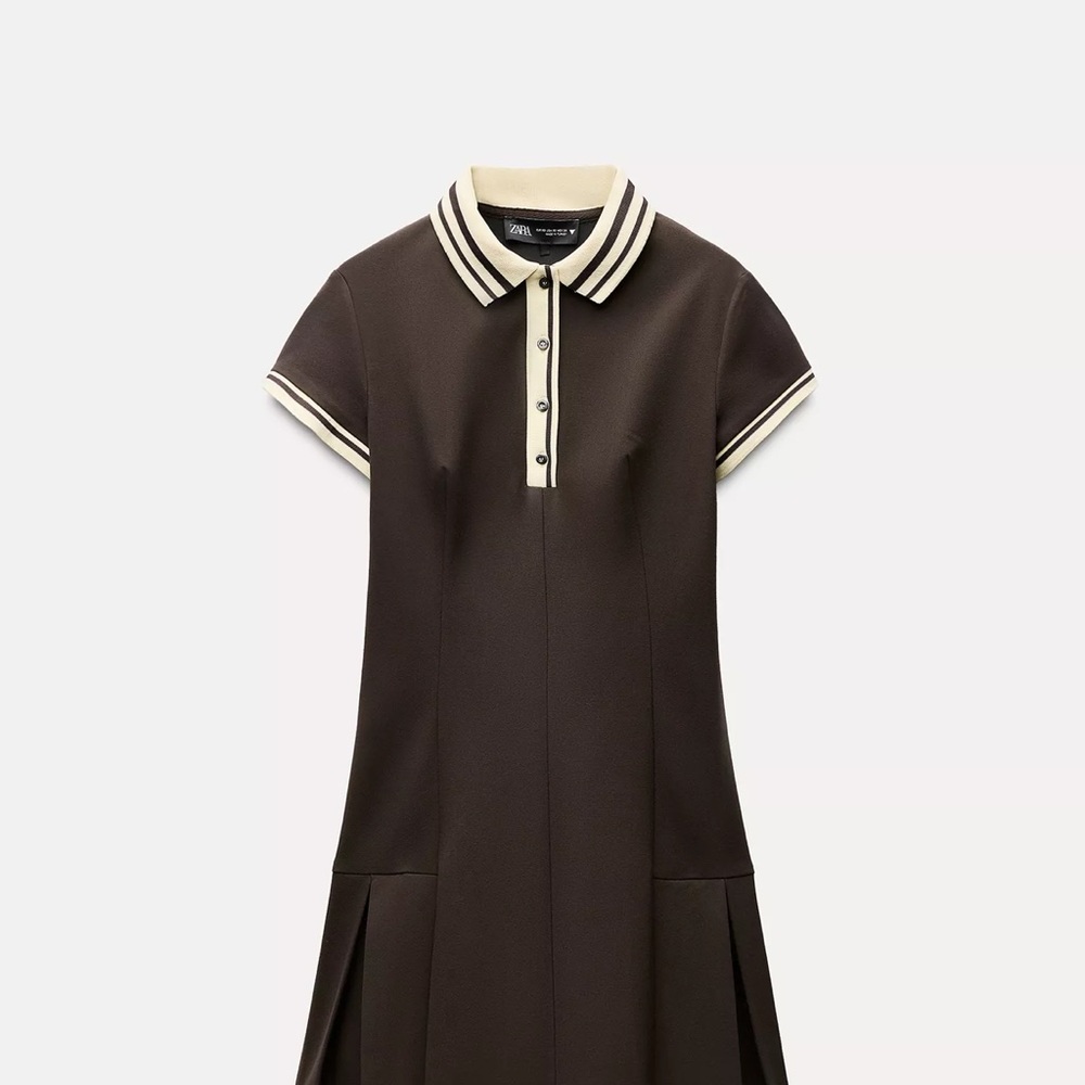 Zara Chocolate Brown Polo Dress